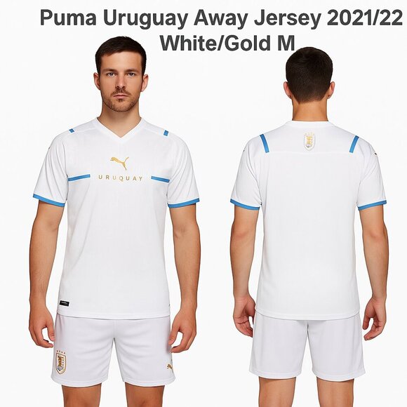 Puma Uruguay Away Jersey 2021/22 White/Gold M - Picture 1 of 10
